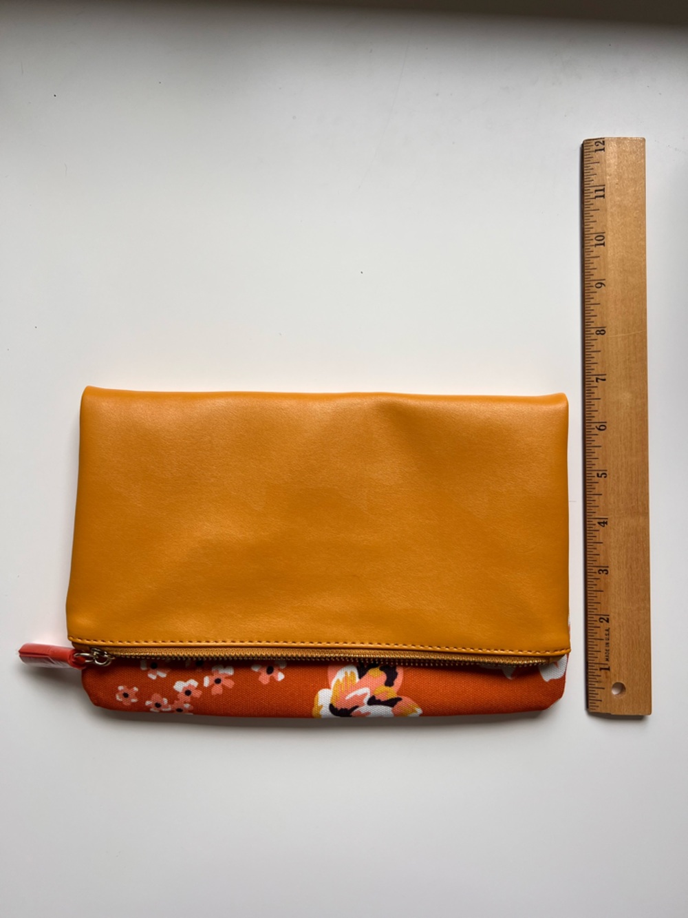 Rachel Pally Mustard and Rust Floral Fold-Over Clutch - Picture 6 of 7